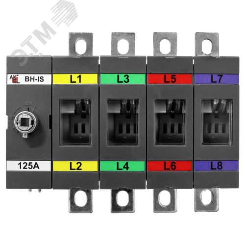 Изображение товара Выключатель нагрузки с видимым разрывом ВН-IS-D4P-125A-В (250AF) 4P/125A/750В/Без ручки управления и переходника (шт)