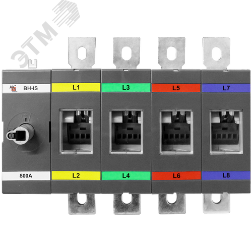 Изображение товара Выключатель нагрузки с видимым разрывом ВН-IS-D4P-800A-В 4P/800A/1000В/Без ручки управления и переходника (шт)