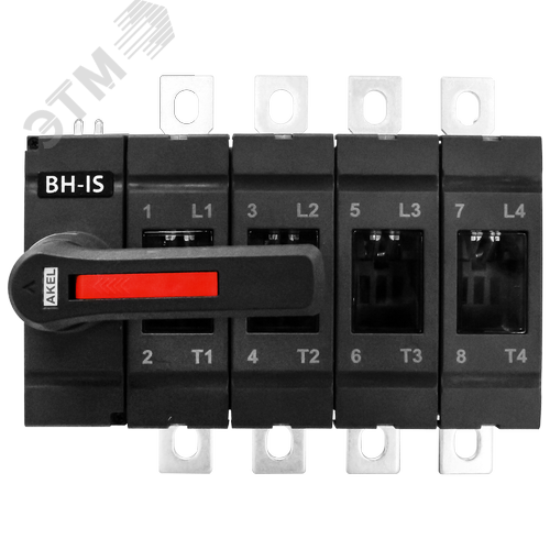 Изображение товара Выключатель нагрузки с видимым разрывом ВН-IS-DC-4P-250A-С, тип тока AC/DC, 4P/250A/1000В/Передняя рукоятка на корпусе (шт)