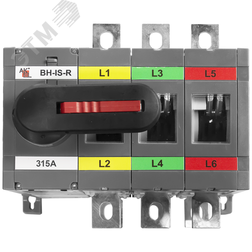Изображение товара Выключатель нагрузки реверсивный с видимым разрывом ВН-IS-DR3P-315A-С (I-0-II) 3P/315A/1000В/Передняя рукоятка на корпусе (шт)
