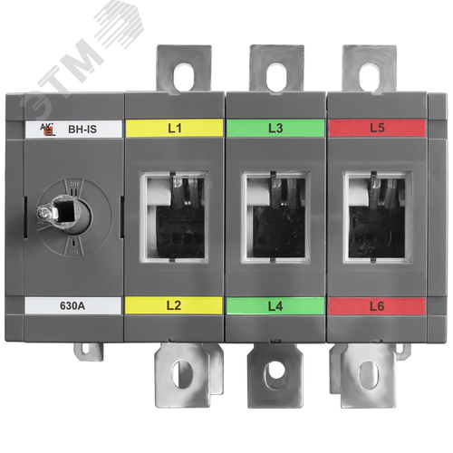 Изображение товара Выключатель нагрузки реверсивный с видимым разрывом ВН-IS-DR3P-630A-В (I-0-II) 3P/630A/1000В/Без ручки управления и переходника (шт)