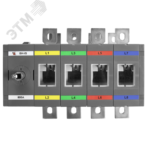 Изображение товара Выключатель нагрузки реверсивный с видимым разрывом ВН-IS-DR4P-800A-В (I-0-II) 4P/800A/1000В/Без ручки управления и переходника (шт)