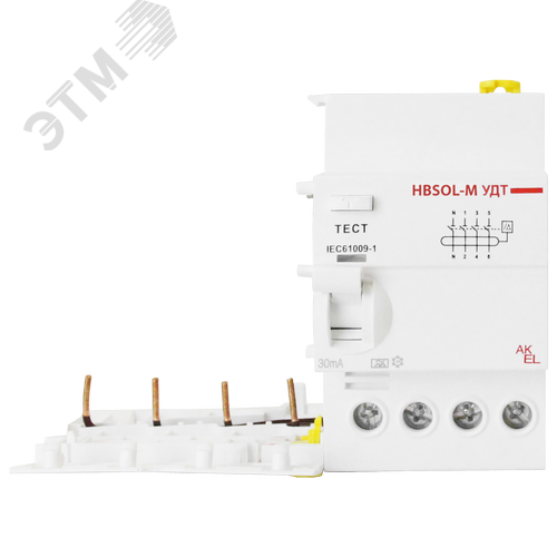 Изображение товара Устройство дифференциального тока УДТ-HBSOL-M-4P 40A/230VAC/30mA/Тип АC (шт)