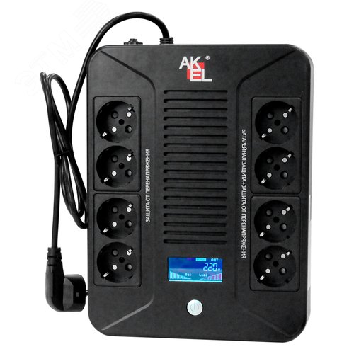 Изображение товара Источник бесперебойного питания Line-interactive D210-HOME, 1000 ВА/600 Вт, Tower, 1ф/1ф, с внутренней батареей 12В 9Ач (шт)