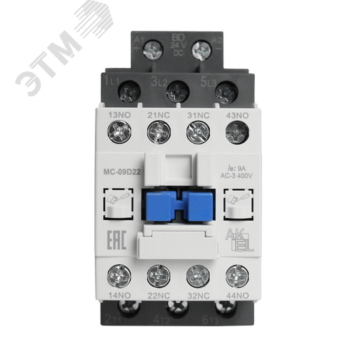 Изображение товара Контактор магнитный BA47 MC-09D22BD 3P 2NO+2NC/9A/24VDC (шт)