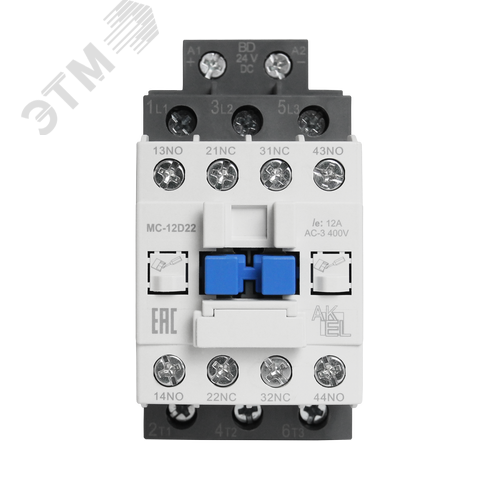 Изображение товара Контактор магнитный BA47 MC-12D22BD 3P 2NO+2NC/12A/24VDC (шт)