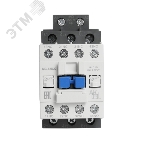Изображение товара Контактор магнитный BA47 MC-12D22MD 3P 2NO+2NC/12A/220VDC (шт)