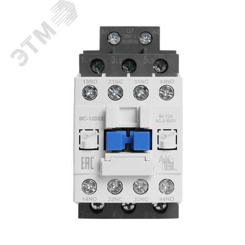 Изображение товара Контактор магнитный BA47 MC-12D22Q7 3P 2NO+2NC/12A/380VAC (шт)