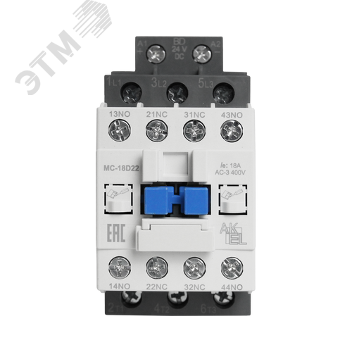 Изображение товара Контактор магнитный BA47 MC-18D22BD 3P 2NO+2NC/18A/24VDC (шт)