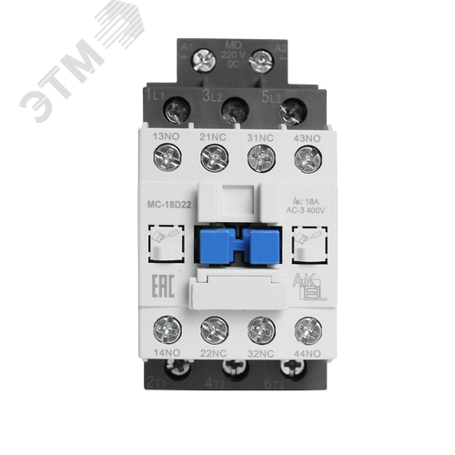 Изображение товара Контактор магнитный BA47 MC-18D22MD 3P 2NO+2NC/18A/220VDC (шт)
