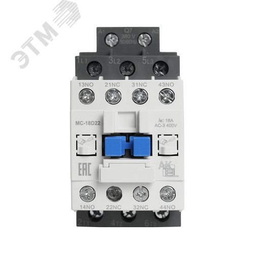 Изображение товара Контактор магнитный BA47 MC-18D22Q7 3P 2NO+2NC/18A/380VAC (шт)