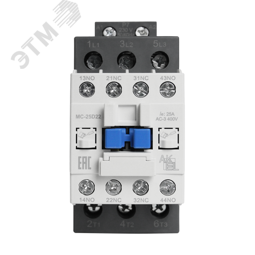 Изображение товара Контактор магнитный BA47 MC-25D22P7 3P 2NO+2NC/25A/230VAC (шт)