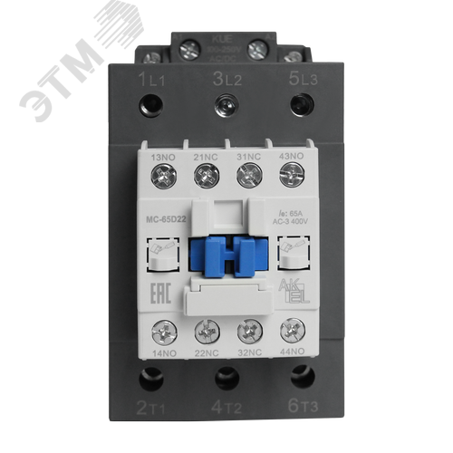 Изображение товара Контактор магнитный BA47 MC-65D22KUE 3P 2NO+2NC/65A/220VAC/DC (шт)