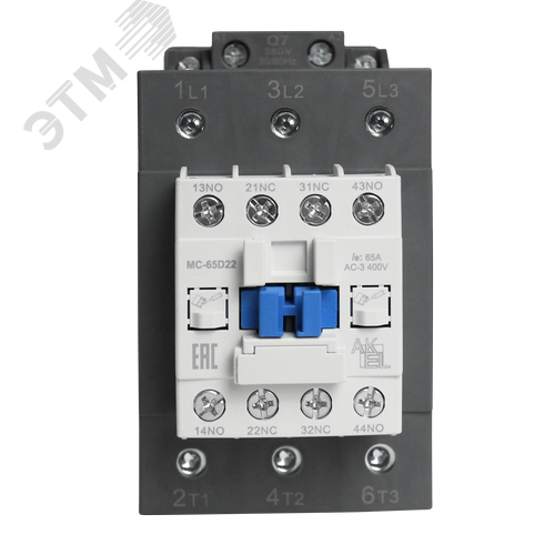 Изображение товара Контактор магнитный BA47 MC-65D22Q7 3P 2NO+2NC/65A/380VAC (шт)