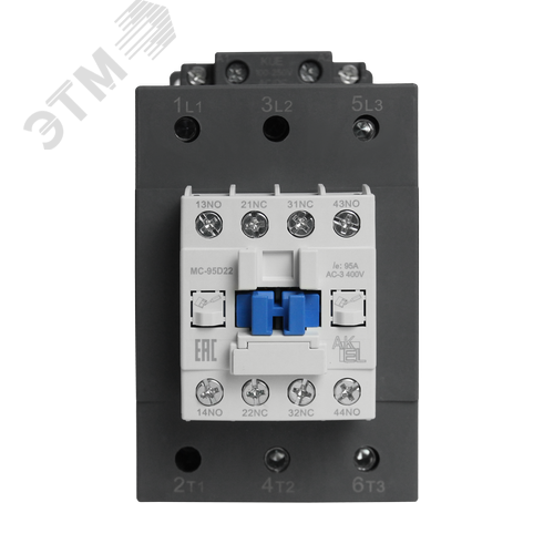 Изображение товара Контактор магнитный BA47 MC-95D22KUE 3P 2NO+2NC/95A/220VAC/DC (шт)