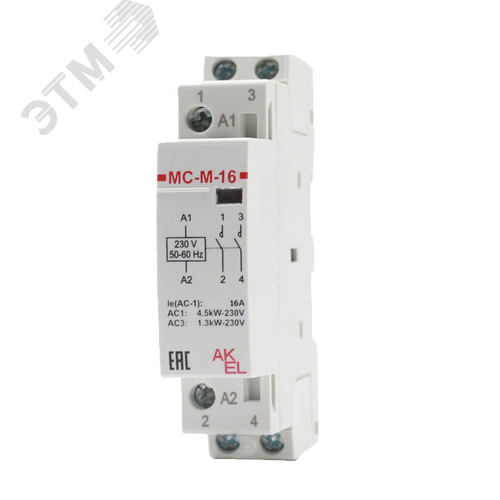 Изображение товара Контактор модульный ВА47-МС-М-1-16-11, 1 модуль 1NO+1NC/16A/230VAC (шт)