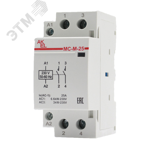 Изображение товара Контактор модульный ВА47-МС-М-2-25-20, 2 модуля 2NO/25A/230VAC (шт)