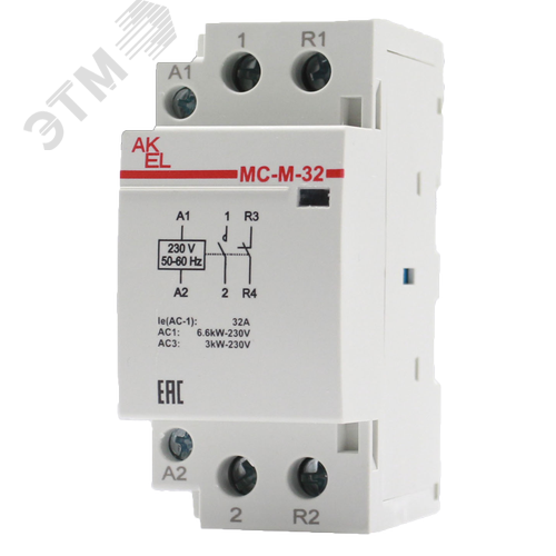 Изображение товара Контактор модульный ВА47-МС-М-2-32-11, 2 модуля 1NO+1NC/32A/230VAC (шт)