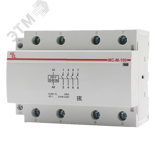 Изображение товара Контактор модульный ВА47-МС-М-6-100-40, 6 модулей 4NO/100A/230VAC (шт)