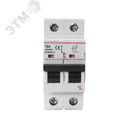 Изображение товара Выключатель нагрузки модульный ВА47-MSD-2P-100A 2P/100A/230/400VAC (шт)