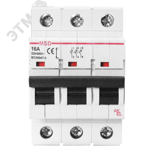 Изображение товара Выключатель нагрузки модульный ВА47-MSD-3P-80A 3P/80A/230/400VAC (шт)