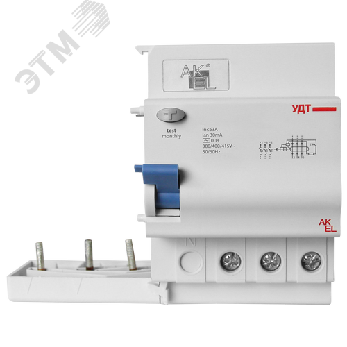 Изображение товара Устройство дифференциального тока УДТ-AKSOL-3P 300mA ТипAC 3P/380/400/415VAC/300mA (шт)