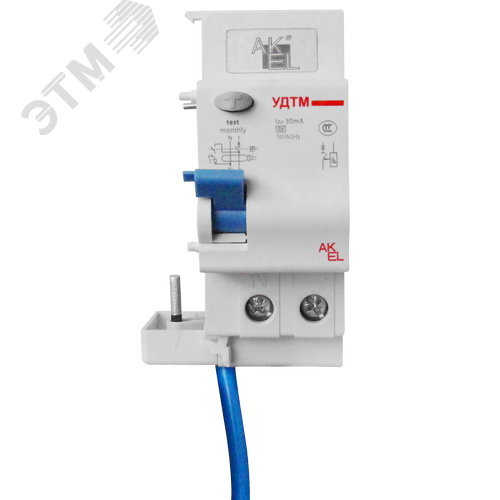 Изображение товара Устройство дифференциального тока УДТМ-AKSOL-1P+N 100mA ТипAС 1P+N с кабелем 30см/230VAC/100mA (шт)