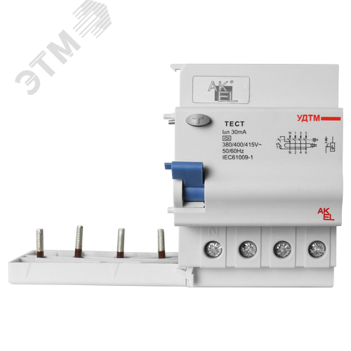 Изображение товара Устройство дифференциального тока УДТМ-AKSOL-3P+N 50mA ТипA 3P+N/380/400/415VAC/50mA (шт)