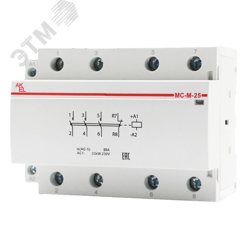 Изображение товара Контактор модульный ВА47-МС-М-3-25-31, 3 модуля 3NO+1NC/25A/230VAC (шт)