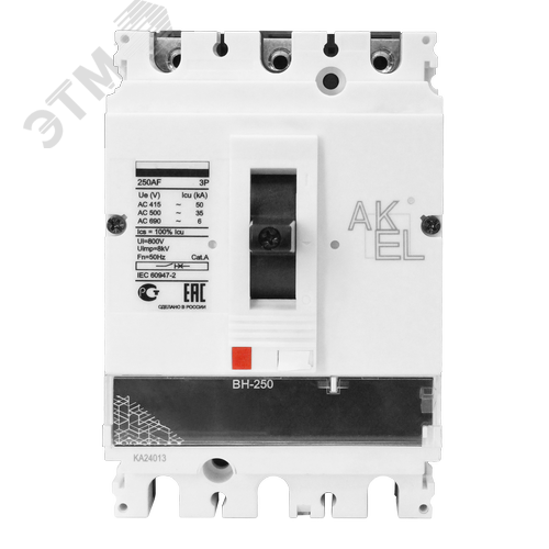Изображение товара Выключатель нагрузки в литом корпусе ВА55-37 203ВН100-С-PRO 3P/100A/ВН/37кА (шт)