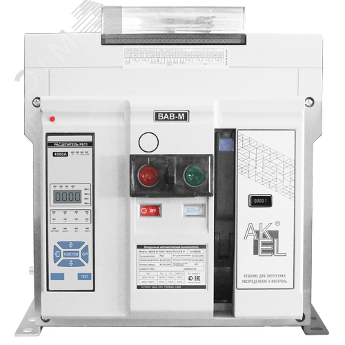 Изображение товара Выключатель автоматический воздушный ВАВ-М40-100СГУ М2КО1РБТ2 3P/4000A/РБТ (питание 220В AC/DC)/100 кА (шт)