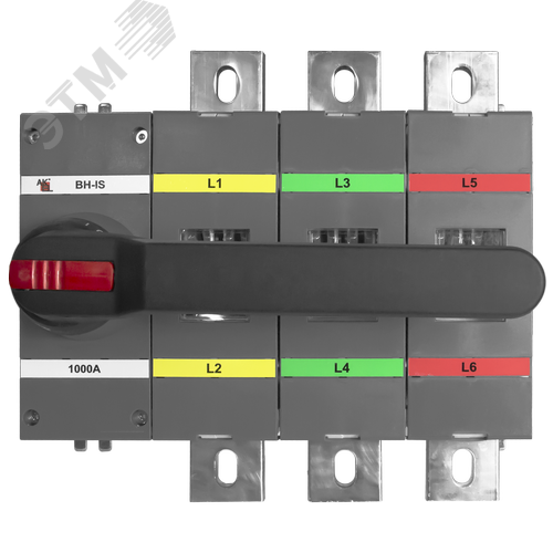 Изображение товара Выключатель нагрузки с видимым разрывом ВН-IS-D3P-1000A-С 3P/1000A/1000В/Передняя рукоятка на корпусе (шт)