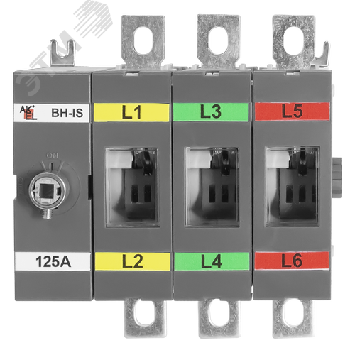 Изображение товара Выключатель нагрузки с видимым разрывом ВН-IS-D3P-125A-В (250AF) 3P/125A/750В/Без ручки управления и переходника (шт)