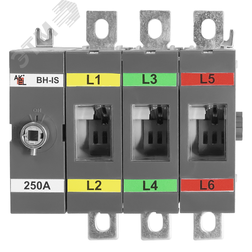 Изображение товара Выключатель нагрузки с видимым разрывом ВН-IS-D3P-250A-В 3P/250A/1000В/Без ручки управления и переходника (шт)