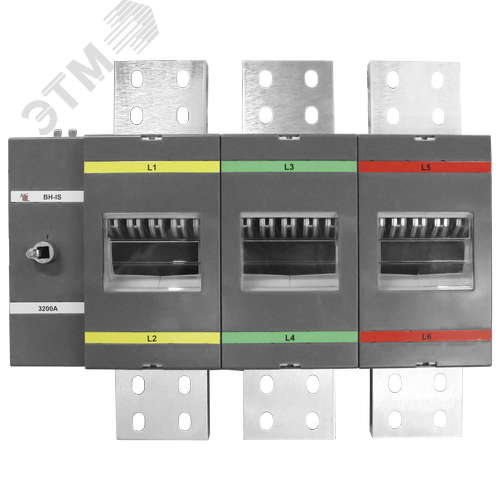 Изображение товара Выключатель нагрузки с видимым разрывом ВН-IS-D3P-3200A-В 3P/3200A/1000В/Без ручки управления и переходника (шт)