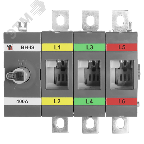 Изображение товара Выключатель нагрузки с видимым разрывом ВН-IS-D3P-400A-В 3P/400A/1000В/Без ручки управления и переходника (шт)