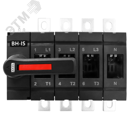 Изображение товара Выключатель нагрузки с видимым разрывом ВН-IS-DC-3P+N-250A-С, тип тока AC/DC, 4P/Нейтральный полюс без разрыва/250A/1000В/Передняя рукоятка на корпусе (шт)