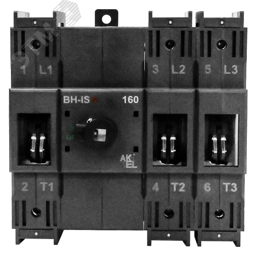 Изображение товара Выключатель нагрузки с видимым разрывом ВН-IS-DC-3P-160A-В, тип тока AC/DC, 3P/160A/750В/Без ручки управления и переходника (шт)