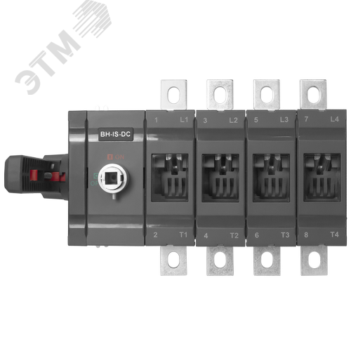 Изображение товара Выключатель нагрузки с видимым разрывом ВН-IS-DC-4P-400A-СБ, тип тока AC/DC, 4P/400A/1000В/Боковая стационарная рукоятка (шт)