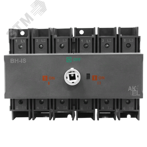 Изображение товара Выключатель нагрузки реверсивный модульный ВН-IS-DC-R3P-125A-В (I-0-II), тип тока AC/DC, 3P/125A/750В/Без ручки управления и переходника (шт)