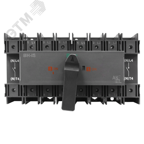 Изображение товара Выключатель нагрузки реверсивный модульный ВН-IS-DC-R4P-125A-С (I-0-II), тип тока AC/DC, 4P/125A/750В/Передняя рукоятка на корпусе (шт)