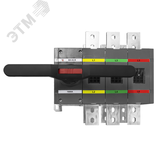 Изображение товара Выключатель нагрузки реверсивный с видимым разрывом ВН-IS-DR3P-1600A-С (I-0-II) 3P/1600A/750В/Передняя рукоятка на корпусе (шт)