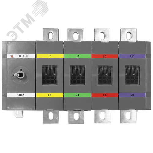 Изображение товара Выключатель нагрузки реверсивный с видимым разрывом ВН-IS-DR4P-1250A-В (I-0-II) 4P/1250A/750В/Без ручки управления и переходника (шт)