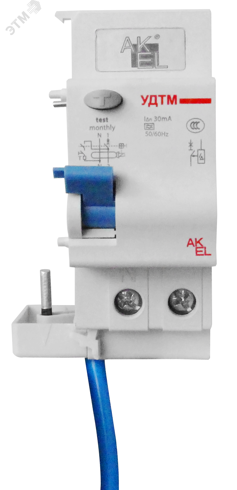 Изображение товара Устройство дифференциального тока УДТМ-AKSOL-1P+N 30mA IP20 для защиты электросетей