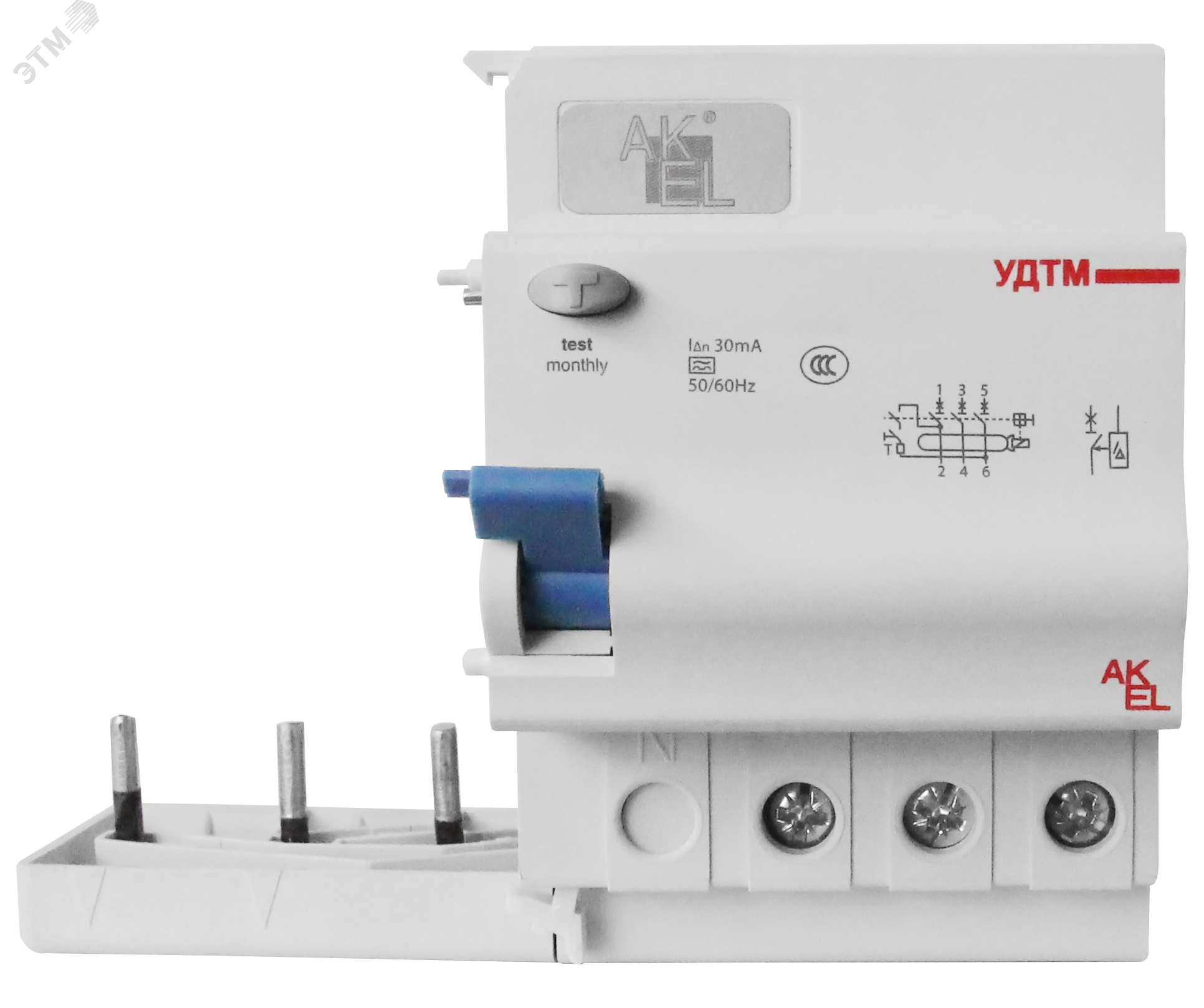 Изображение товара Устройство дифференциального тока УДТМ-AKSOL-3P 100mA ТипAС