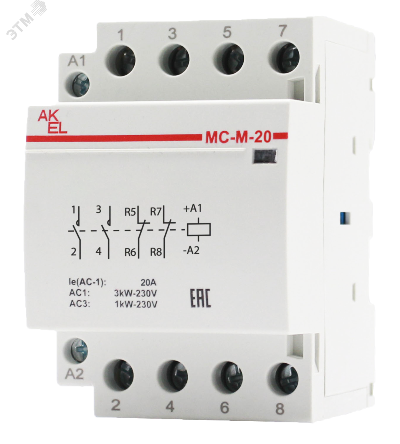 Изображение товара Контактор модульный ВА47-МС-М-2-20-22, 2 модуля 2NO+2NC/20A/230VAC (шт)