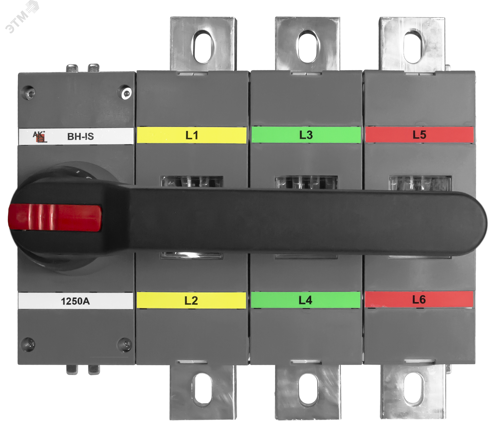 Изображение товара Выключатель нагрузки ВН-IS-D3P-1250A-С 3P/1250А/1000В с передней рукояткой и прозрачным окошком