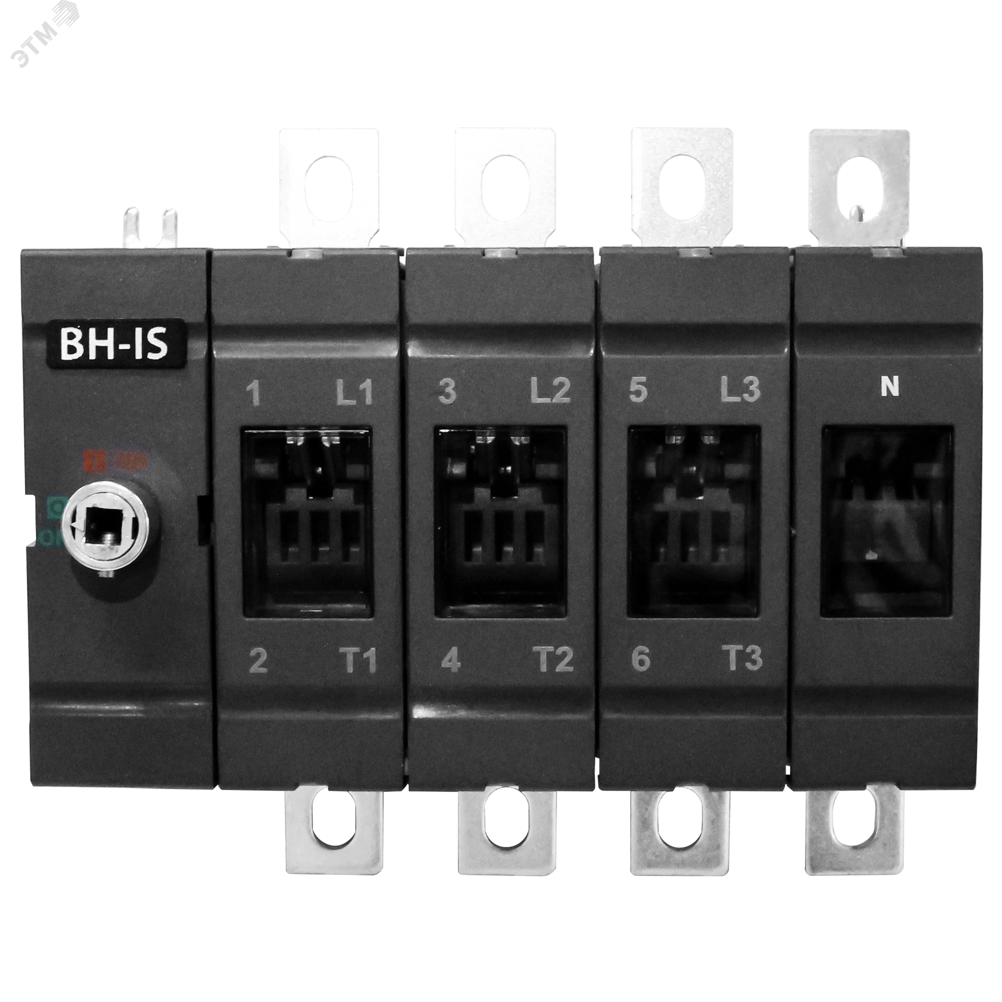 Изображение товара Выключатель нагрузки с видимым разрывом ВН-IS-DC-3P+N-250A-В, тип тока AC/DC, 4P/Нейтральный полюс без разрыва/250A/1000В/Без ручки управления и переходника (шт)