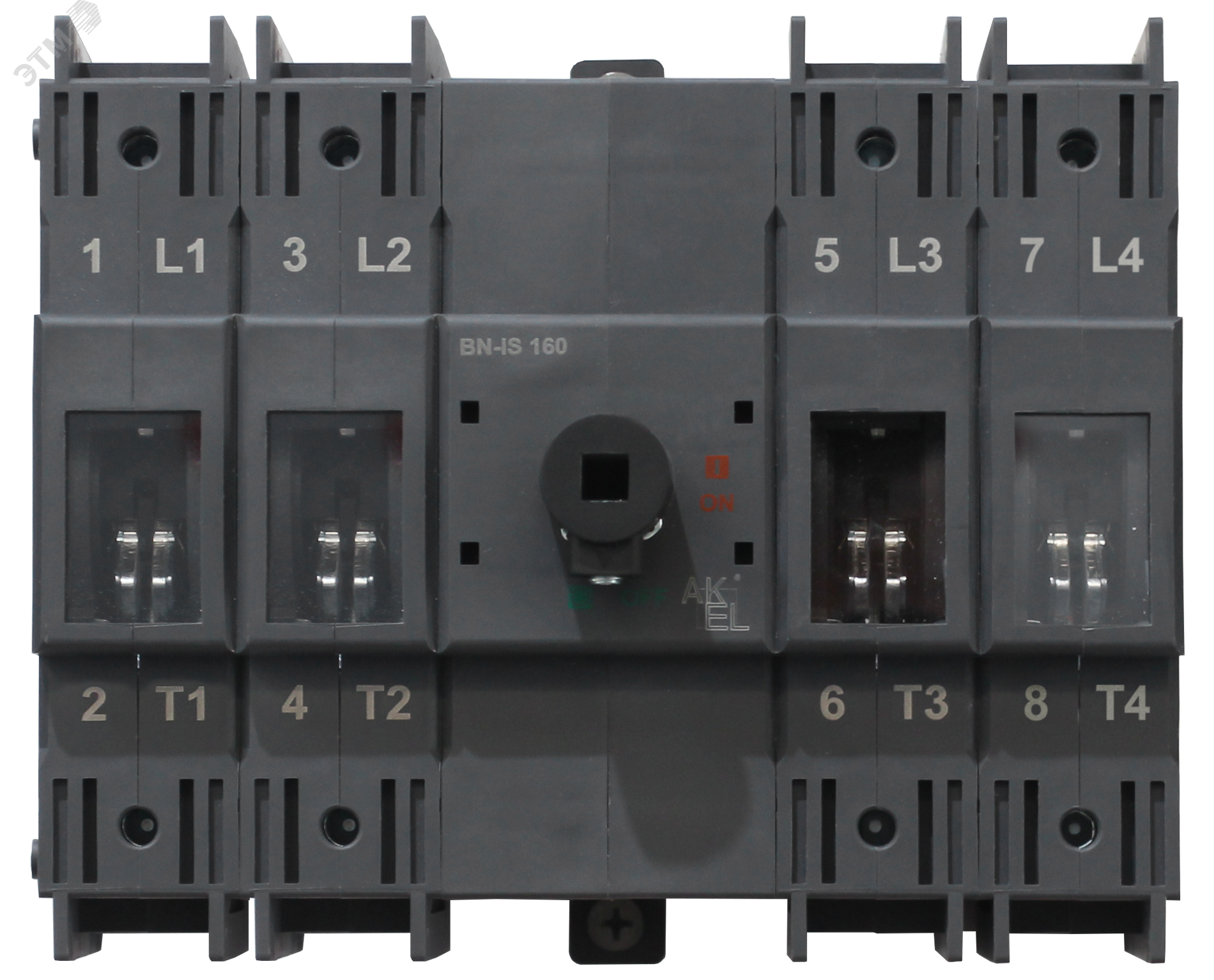 Изображение товара Выключатель нагрузки ВН-ИС-DC-4P-160A-Ф для тяжелых режимов с видимым разрывом цепи