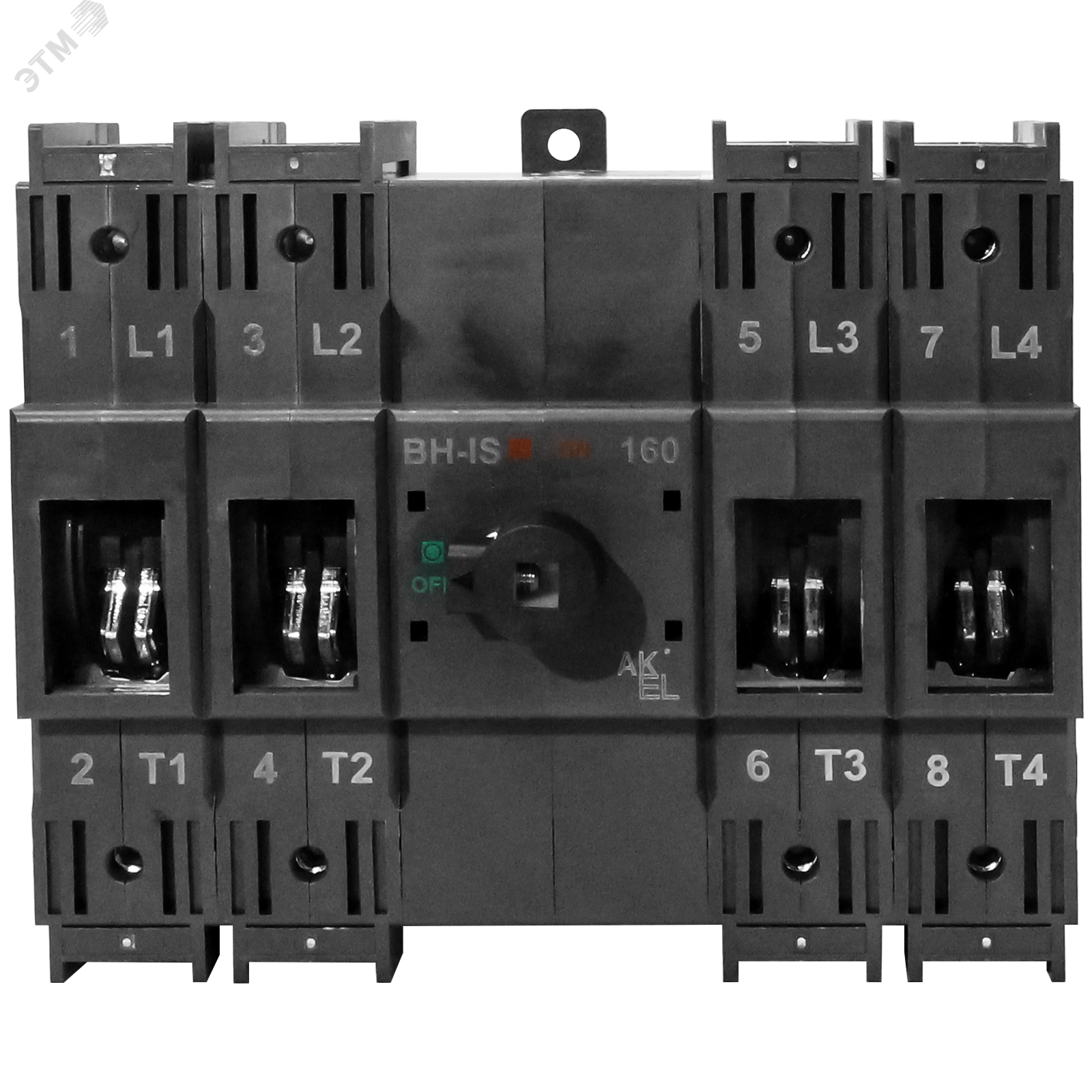 Изображение товара Выключатель нагрузки ВН-IS-DC-4P-160A-В 4-полюсный, AC/DC, 750 В, 160 А производство АКЭЛ